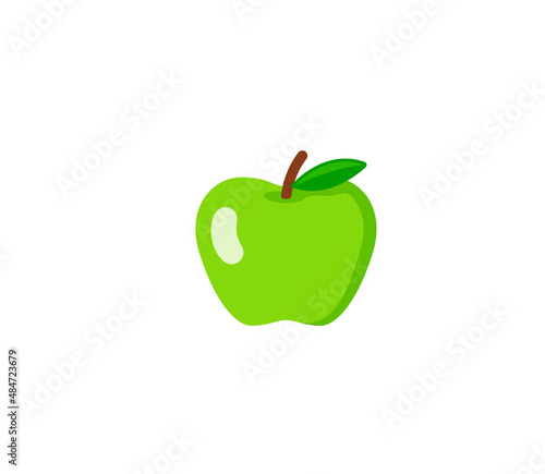 Green apple vector isolated icon. Emoji illustration. Apple vector emoticon