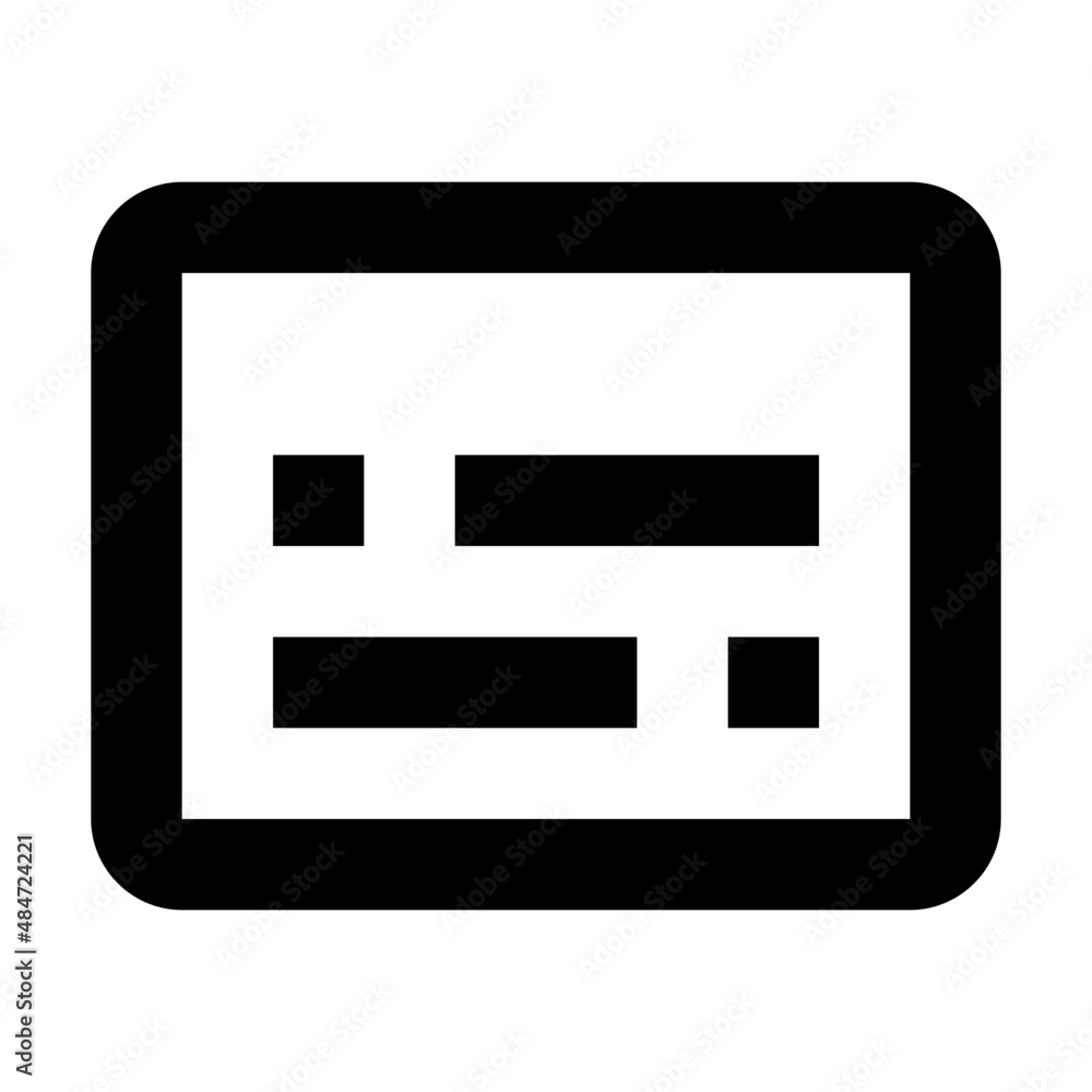 Subtitles Icon, CC Symbol, Subtitles Symbol, Subtitles Vector
Subtitles Icon, CC Symbol, Subtitles Symbol, Subtitles Vector