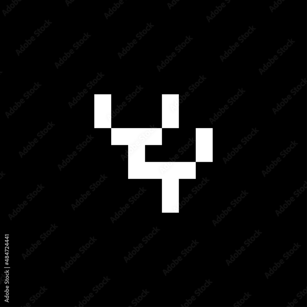 Obraz premium initial letters yy pixel art logo vector