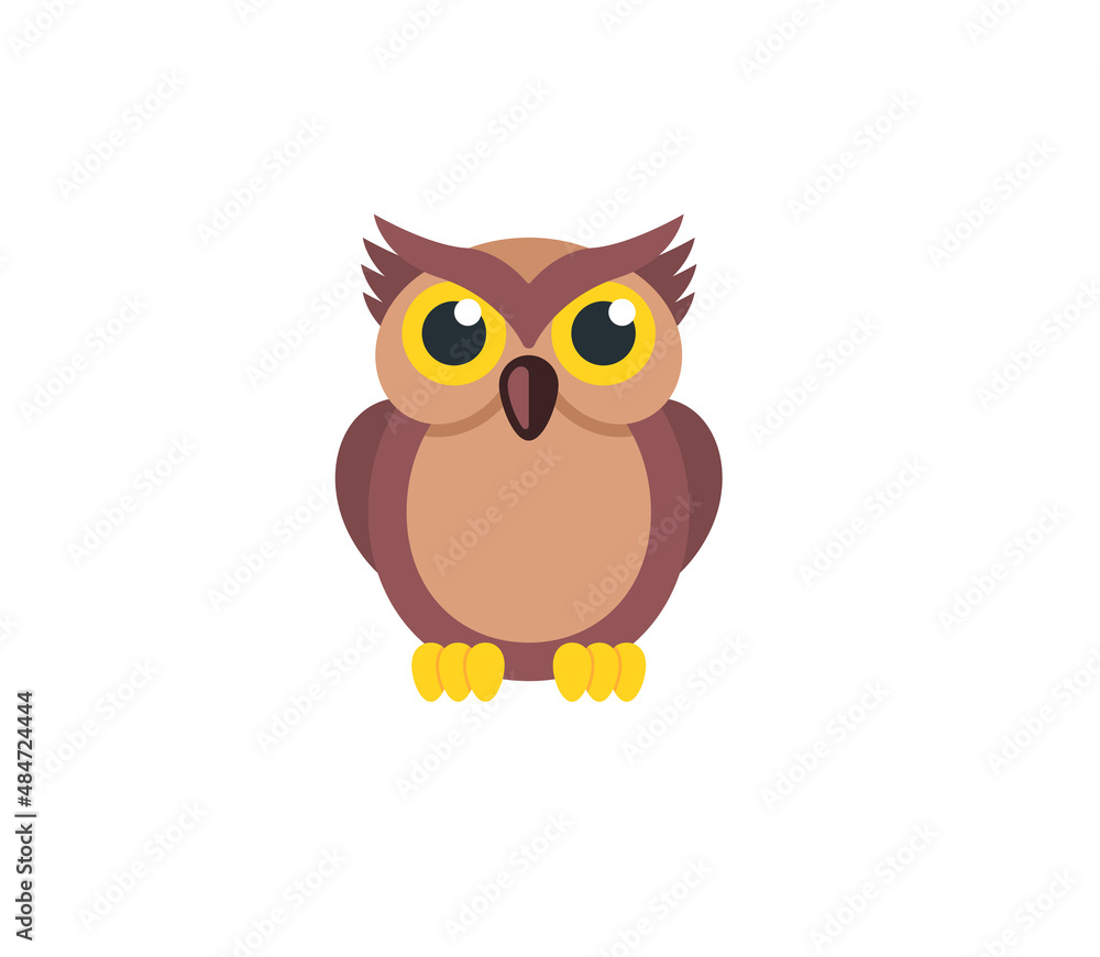 Fototapeta premium Owl vector isolated icon. Emoji illustration. Owl vector emoticon
