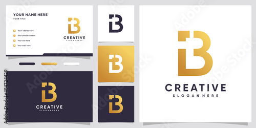 monogram logo design initial latter B with creative concept photo