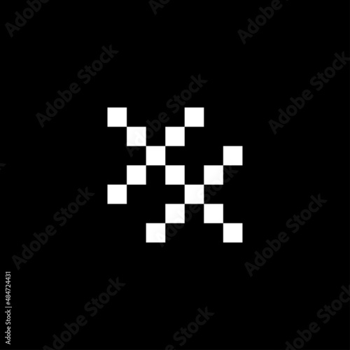 initial letters xx pixel art logo vector