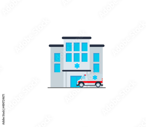 Hospital vector isolated icon. Hospital building emoji illustration. Hospital vector isolated emoticon