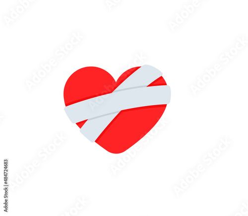 Mending Heart vector isolated icon. Bandaged Heart emoji illustration. Bandaged Heart vector isolated emoticon