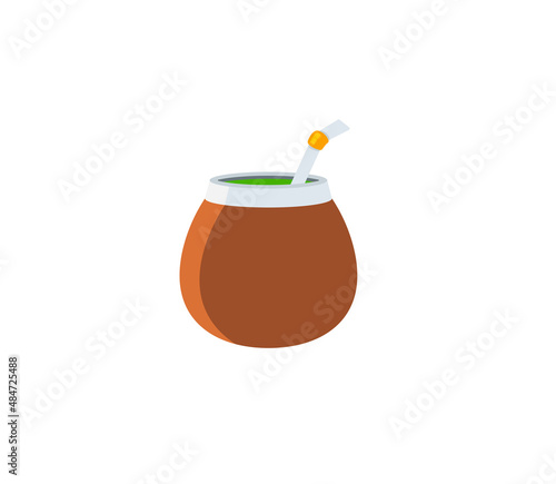 Yerba Mate vector isolated icon. Mate emoji illustration. Mate vector isolated emoticon