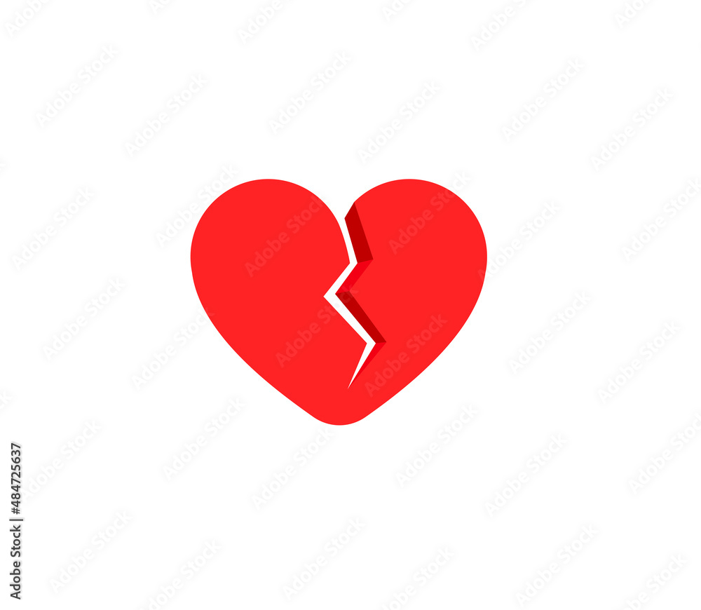 Broken heart vector isolated icon. Broken heart emoji illustration. Broken heart vector isolated emoticon Broken heart vector isolated icon. Broken heart emoji illustration. Broken heart vector isolated emoticon