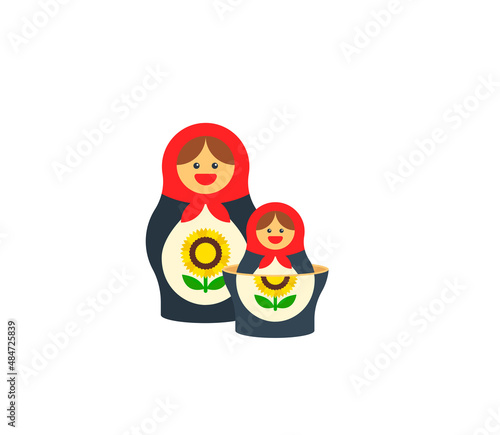 Nesting Dolls vector isolated icon. Matryoshka emoji illustration. Russian Dolls vector isolated emoticon