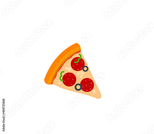 Pizza slice vector isolated icon. Pizza slice emoji illustration. Pizza slice vector isolated emoticon