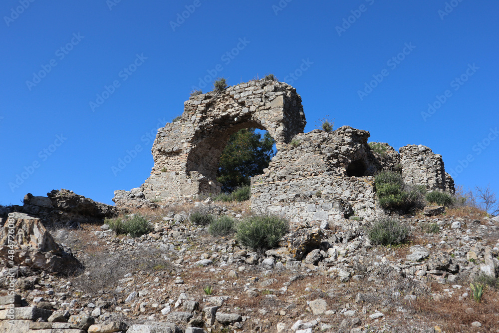 ruins of ancient roman city Aspendos in Turkey