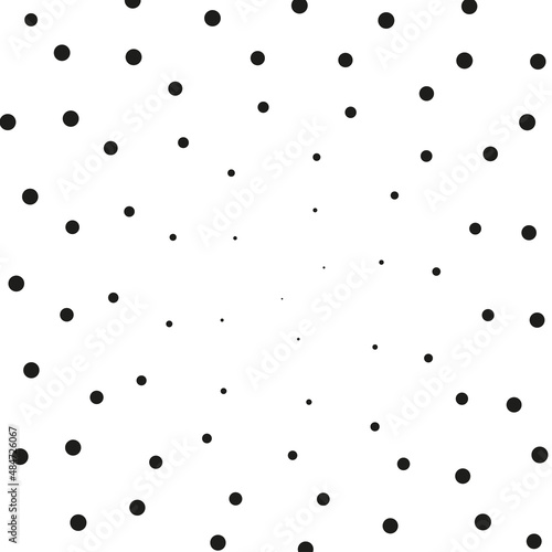 Pattern of black dots on a white background in a circular position	