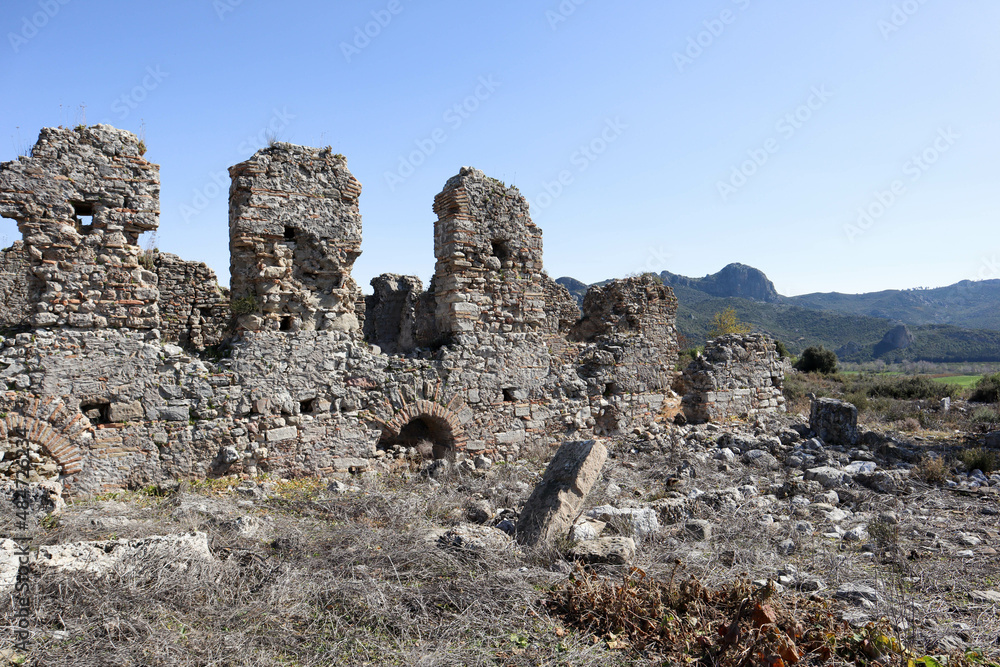 ruins of ancient roman city Aspendos in Turkey