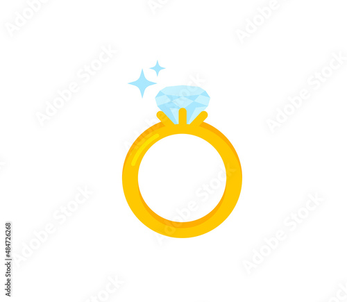 Diamond ring vector isolated icon. Emoji illustration. Diamond ring vector emoticon