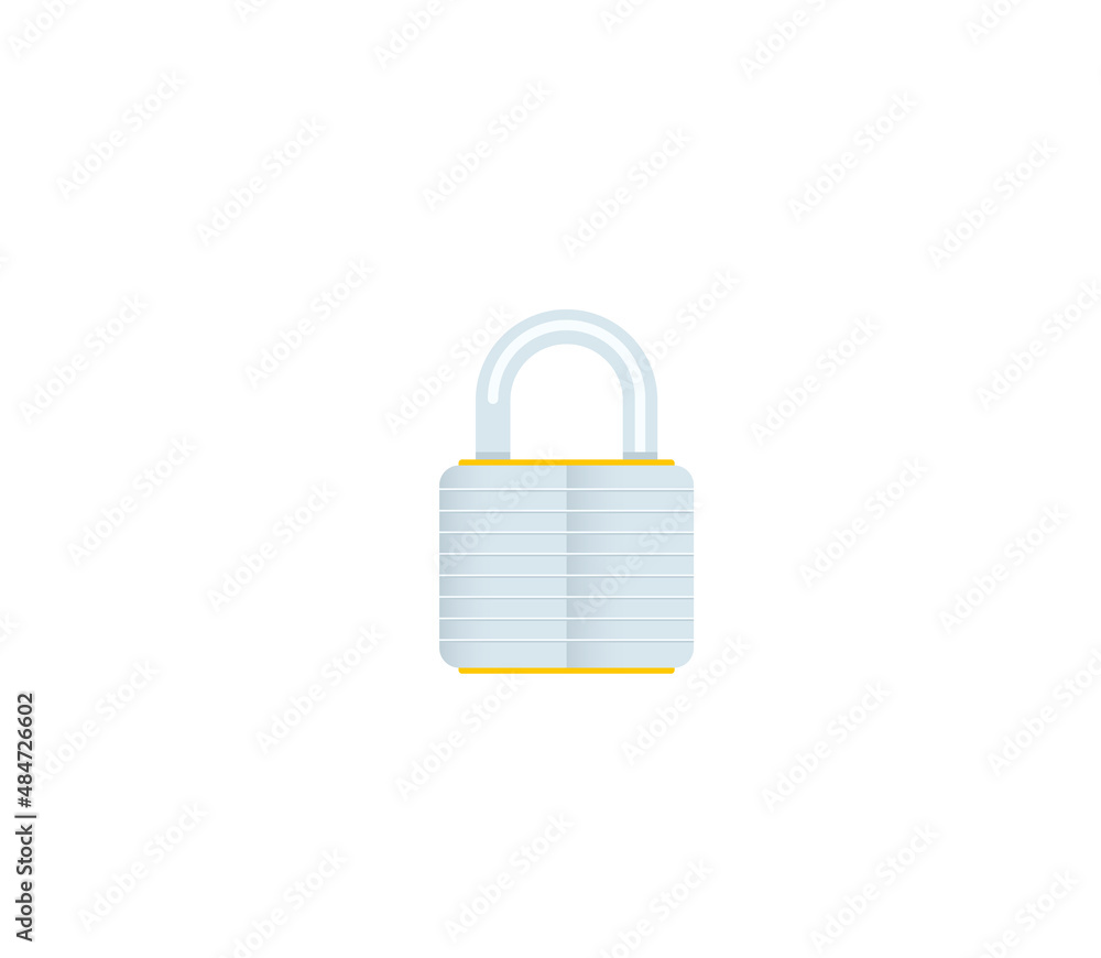 Padlock vector isolated icon. Emoji illustration. Lock vector emoticon Padlock vector isolated icon. Emoji illustration. Lock vector emoticon