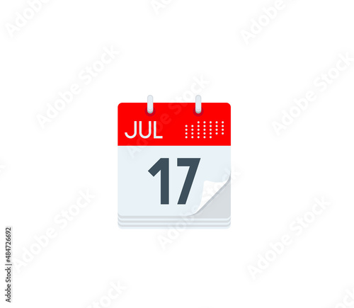 Wall calendar vector isolated icon. Emoji illustration. Spiral calendar vector emoticon