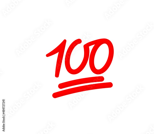 Hundred Points vector isolated icon. Emoji illustration. Perfect score vector emoticon
