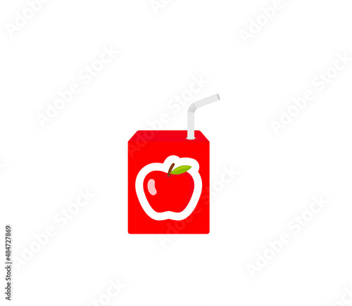 Apple juice box vector isolated icon. Emoji illustration. Apple juice vector emoticon