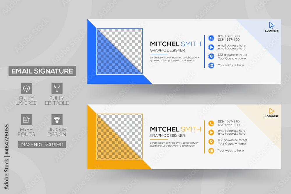 Email signature template design with modern layout Email signature template design with modern layout