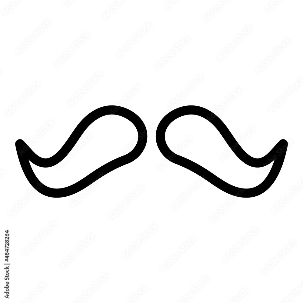 Mustache Flat Icon Isolated On White Background Mustache Flat Icon Isolated On White Background