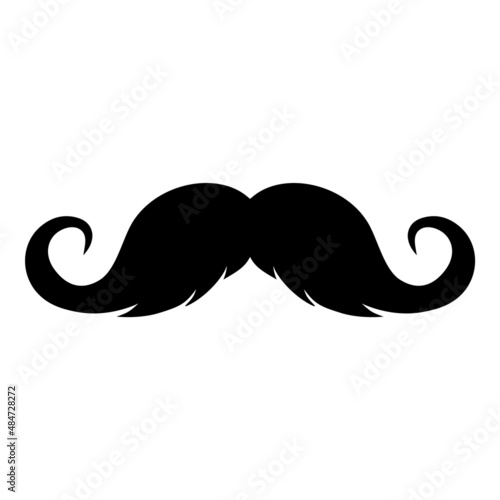 Mustache Flat Icon Isolated On White Background