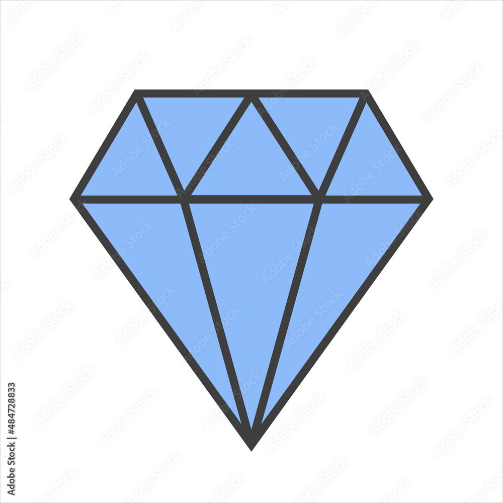 diamond icon on white background. valentine's day gift diamond icon on white background. valentine's day gift