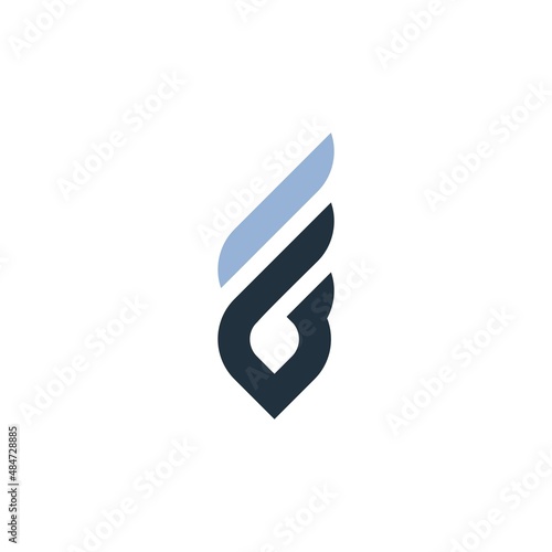 GF or FG initial letter logo design vector