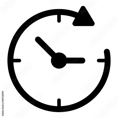 Duration Timer Flat Icon Isolated On White Background