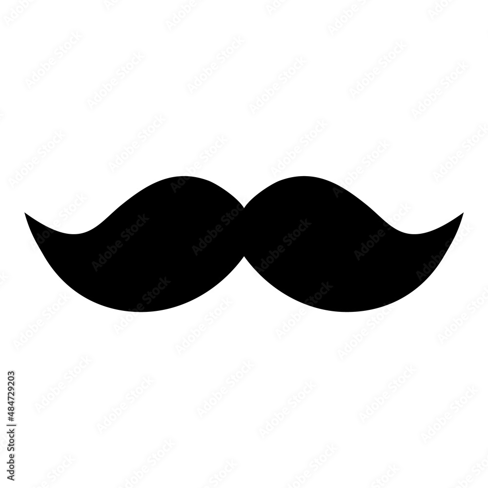 Mustache Flat Icon Isolated On White Background Mustache Flat Icon Isolated On White Background