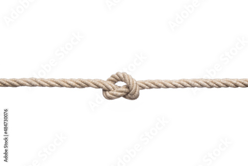 Knotted rope isolated on white