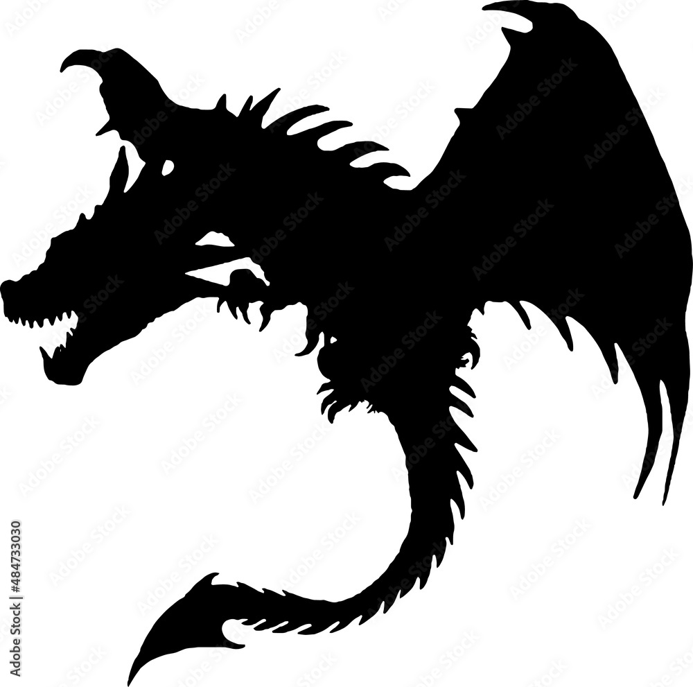 dragon EPS, dragon Silhouette, dragon Vector, dragon Cut File, dragon