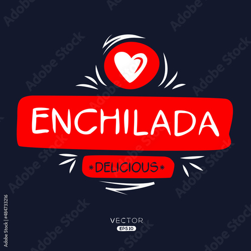 Creative (Enchilada) logo, Enchilada sticker, vector illustration.