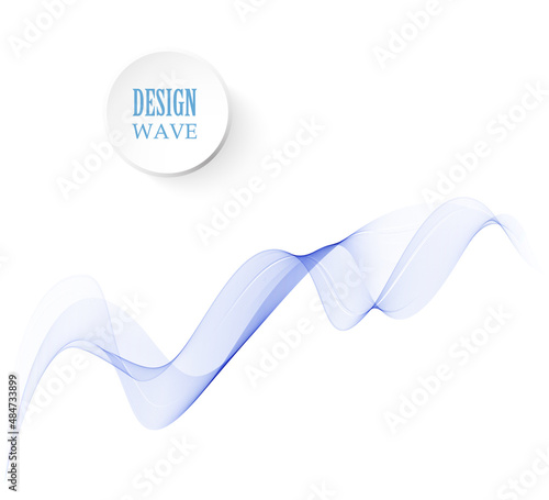 Abstract vector background, transparent waved lines for brochure, website, flyer design. Blue smoke wave.