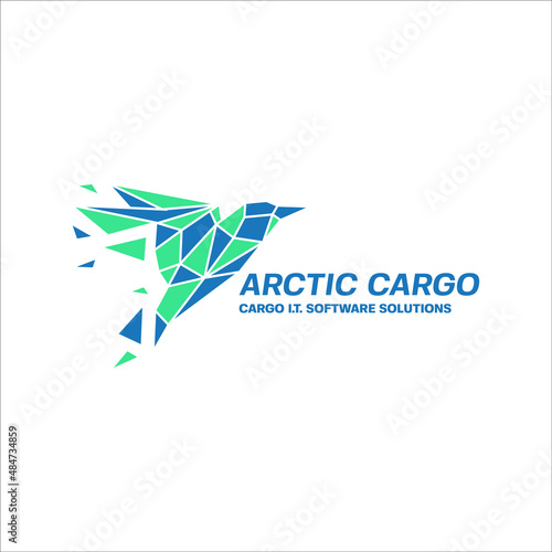 Flying bird logo, Flying Wings Bird Logo abstract design vector template, Bird technology logo gradient color, geometric bird logo
