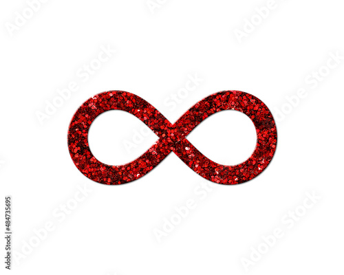 Infinity limitless infinite Red Glitter Icon Logo Symbol illustration