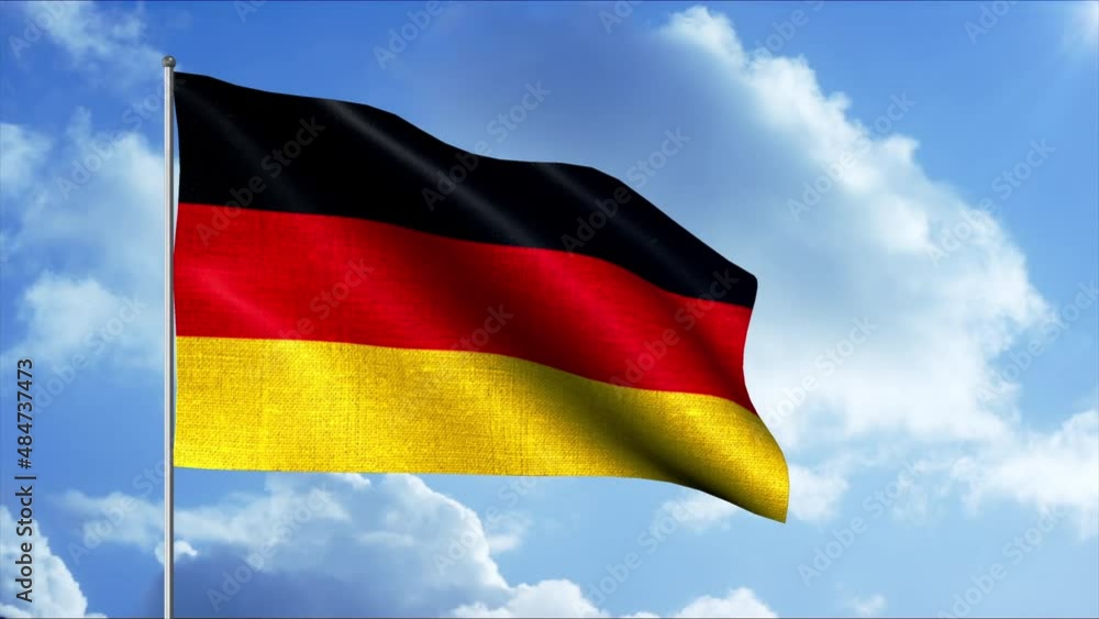 The flag of Germany. Motion. The German State symbol has a rectangular ...