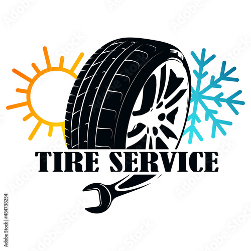Seasonal change of car tires summer and winter. Repair and maintenance of car wheels