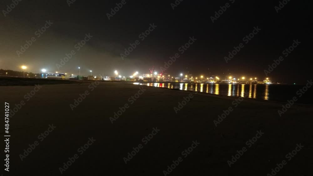 night view of the container port at night night view of the container port at night