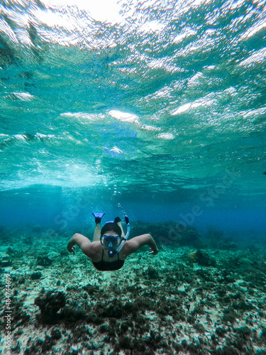 person snorkeling in the sea