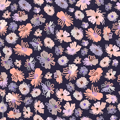 Abstract seamless pattern abstract flowers for textile design.