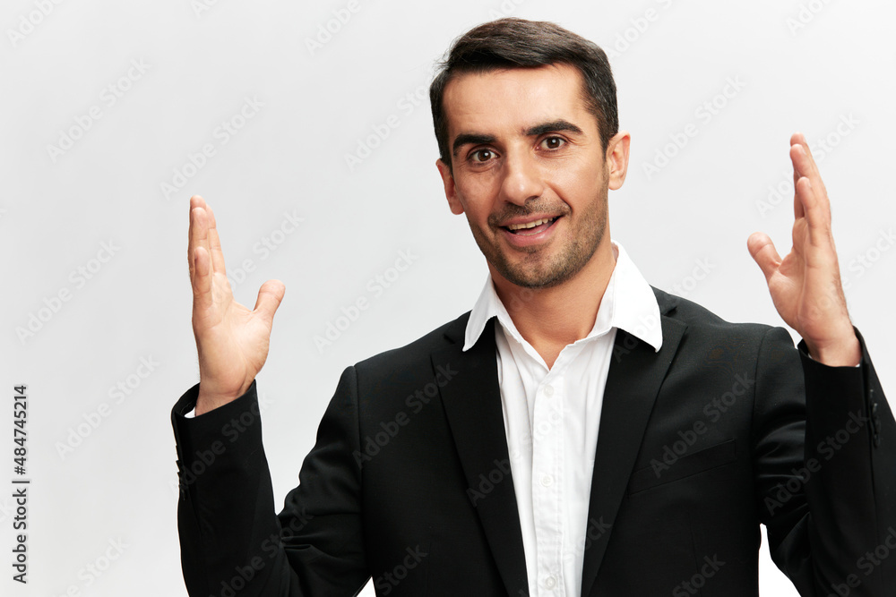 manager in a stylish suit smile posing self-confidence isolated background manager in a stylish suit smile posing self-confidence isolated background