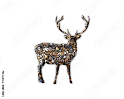Reindeer Deer Antler Stones Icon Logo Symbol illustration