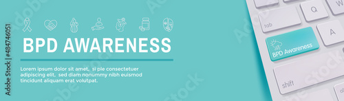BPD - Borderline Personality Disorder icon set with web header banner