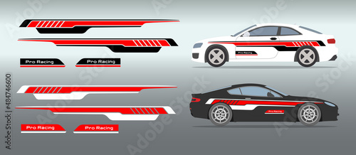 Car side sticker design. Auto vinyl decal template. Suitable for printing or cutting.