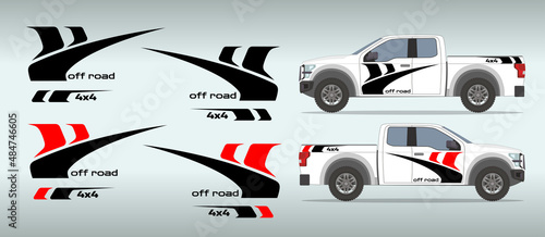 Car side sticker design. Auto vinyl decal template. Suitable for printing or cutting.