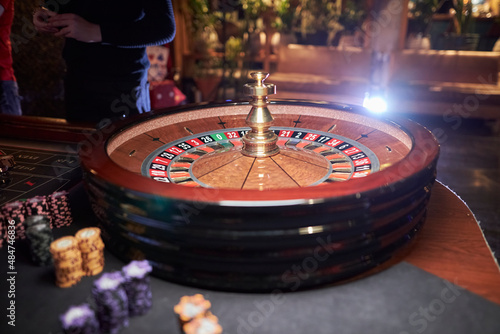 Canvas Print casino roulette wheel, casino gambling concept