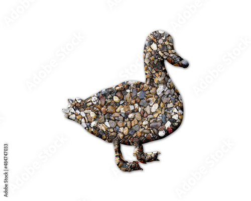 Duck Bird Stones Icon Logo Symbol illustration