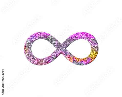 Infinity limitless infinite Pink Colorful Glitters Icon Logo Symbol illustration