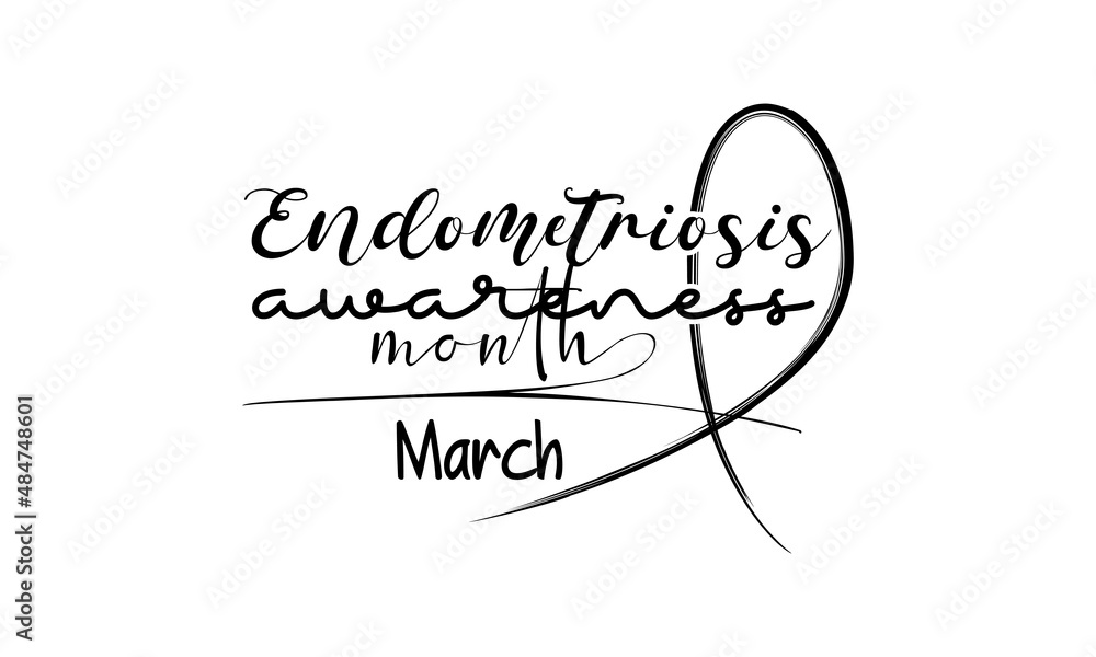 Endometriosis awareness month. Brush calligraphy style vector template design for banner, card, poster, background. Endometriosis awareness month. Brush calligraphy style vector template design for banner, card, poster, background.