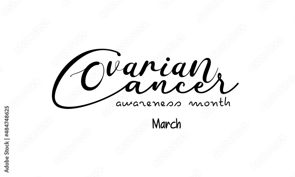 Ovarian cancer awareness Month. Brush calligraphy style vector template design for banner, card, poster, background. Ovarian cancer awareness Month. Brush calligraphy style vector template design for banner, card, poster, background.