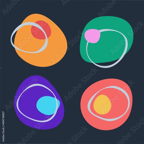 Seasons, colorful dark abstraction set