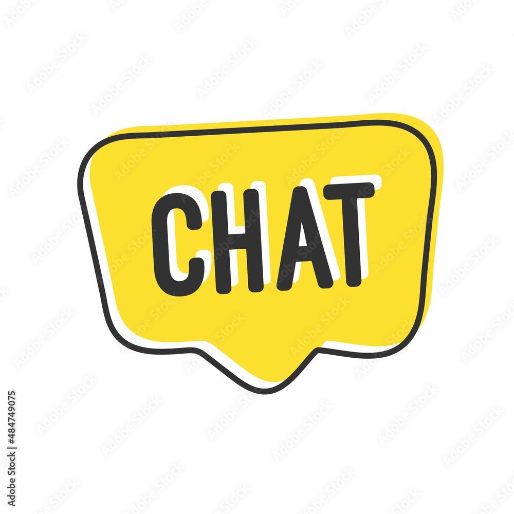 text chat on yellow speech bubble text chat on yellow speech bubble